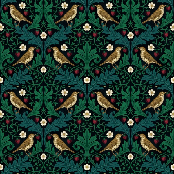 Strawberry Thief Midnight dark pattern